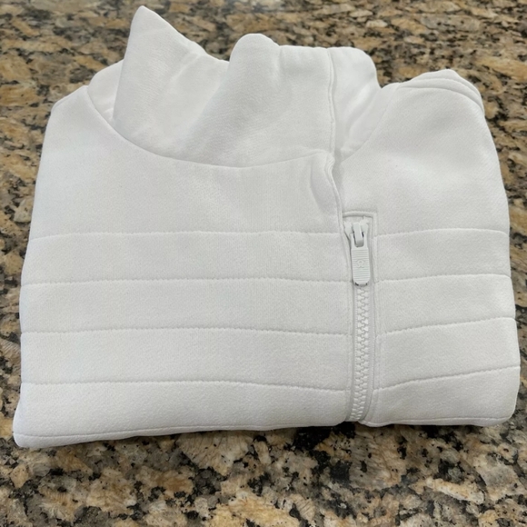 Lululemon Fleece Be True Quilted Jacket Asymmetrical Zip Womens Size 6 In White - Picture 2 of 7